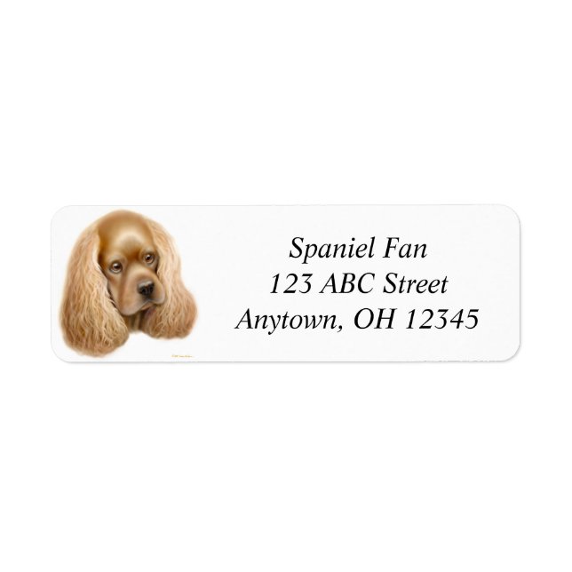 Etiqueta Buff Cocker Spaniel (Frente)