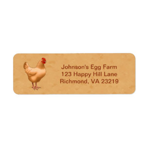 Etiqueta Buff Orpington Chicken Hen