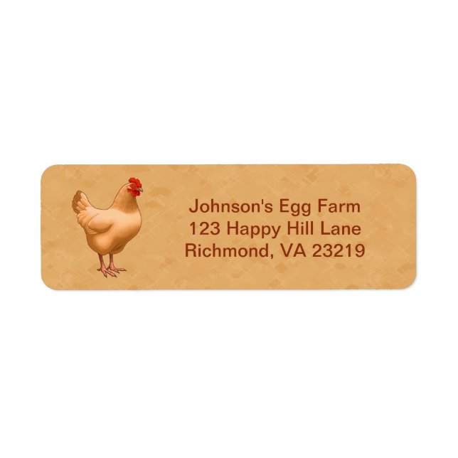 Etiqueta Buff Orpington Chicken Hen (Frente)