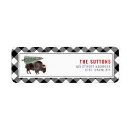 Etiqueta Buffalo Bison Santa Christmas Tree Plage