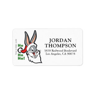 Etiqueta BUGS BUNNY™ Santa "¡Ho Ho Ho!"
