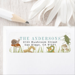 Etiqueta Bugs Insect Critters Mushroom