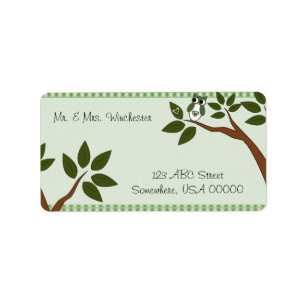 Etiqueta Búho verde del amor de Argyle