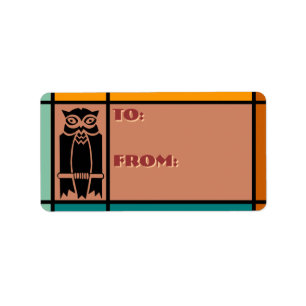 Etiqueta Búhos y Eagles-Adobe, negro, trullo, naranja