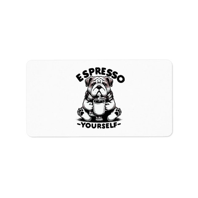 Etiqueta Bulldog de Espresso Caliente (Frente)