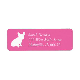 Etiqueta Bulldog francés Baby Shower Frenchie Rosa