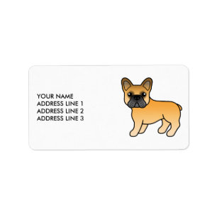 Etiqueta Bulldog Francés Ciervo Lindo Perro de Dibujos Anim