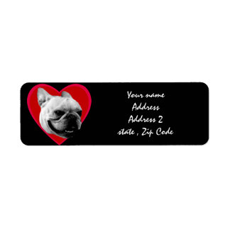 Etiqueta Bulldog francés de San Valentín