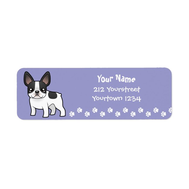 Etiqueta Bulldog francés personalizado (Frente)
