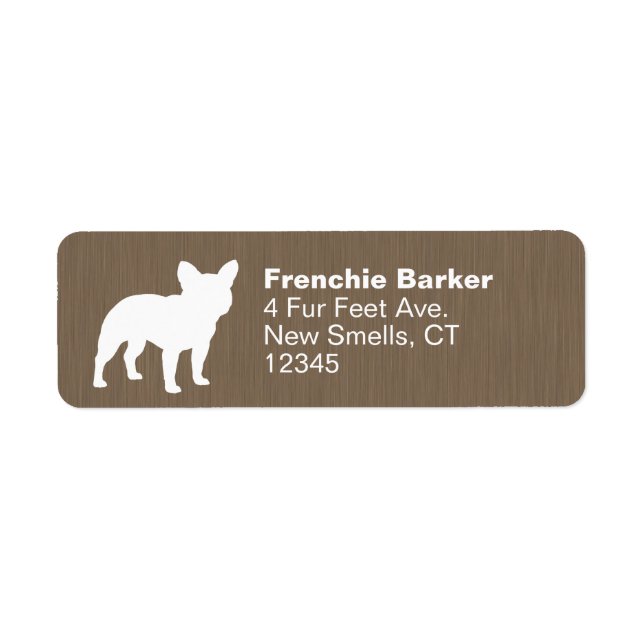 Etiqueta Bulldog francés Silhouette Frenchie Dog Lover (Frente)