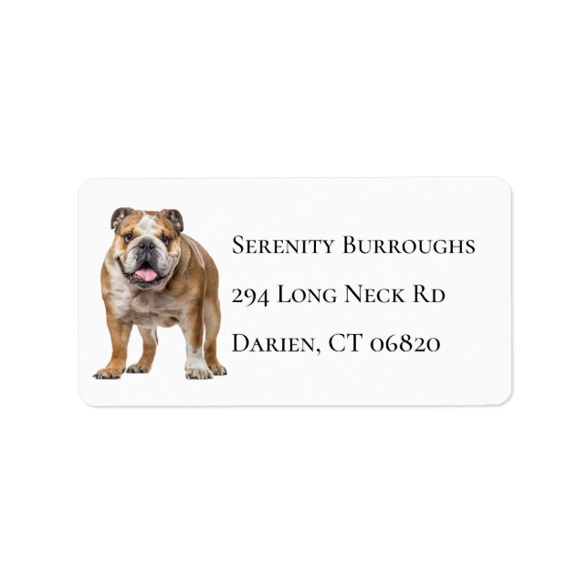 Etiqueta Bulldog lindo amante Perro cachorro Bulldoges ingl (Frente)