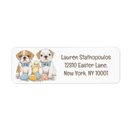 Etiqueta Bulldoges en inglés de Pascua