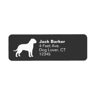 Etiqueta Bullmastiff Dog Silhouette Return Address Labels