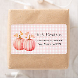 Etiqueta Bumpkin rosado Gingham Bakery Shipping