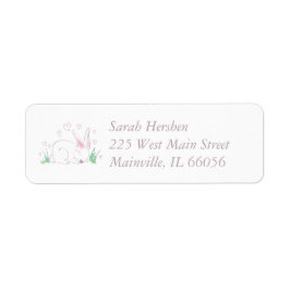 Etiqueta Bunny Baby Shower Spring Pink Chica