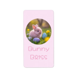 Etiqueta Bunny Bliss - Pascua de conejo rosado