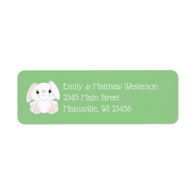 Etiqueta Bunny Rabbit Baby Shower (Frente)
