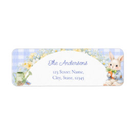 Etiqueta Bunny Rabbit Boy Baby Shower Return Address Label