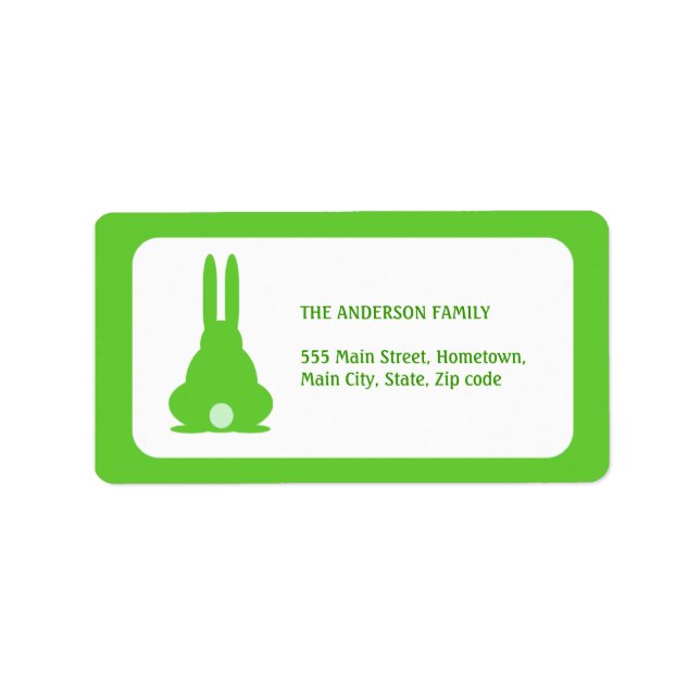 Etiqueta Bunny verde (Frente)