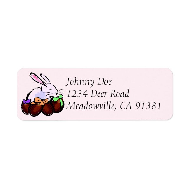 Etiqueta Bunny with Chocolate Eggs Address Labels (Frente)