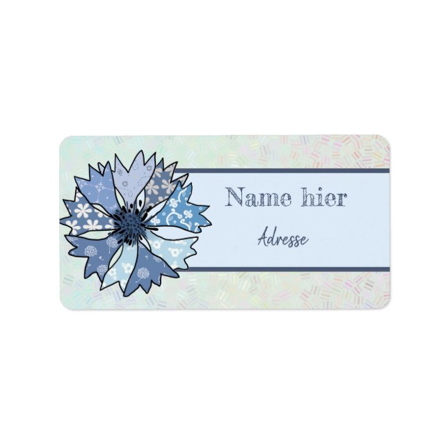 Etiqueta bunte Kornblume (Frente)