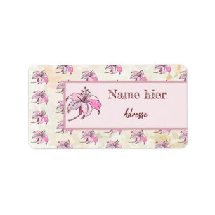 Etiqueta bunte Lilie Adressaufkleber