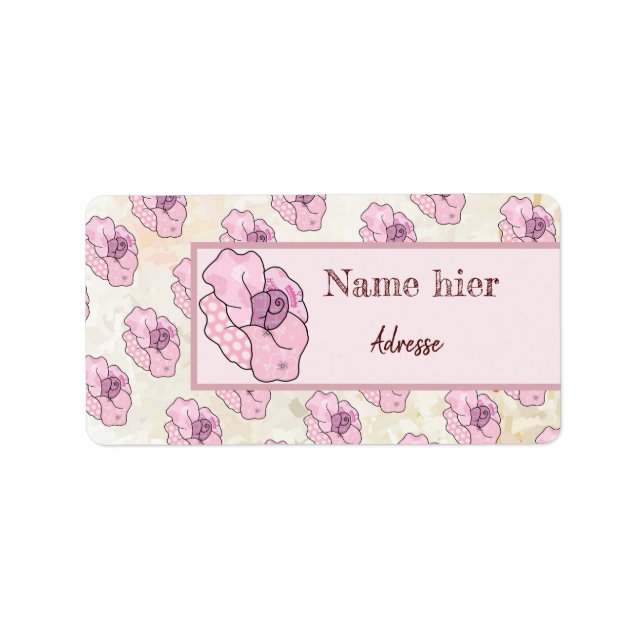 Etiqueta bunte Rosa Adressaufkleber (Frente)