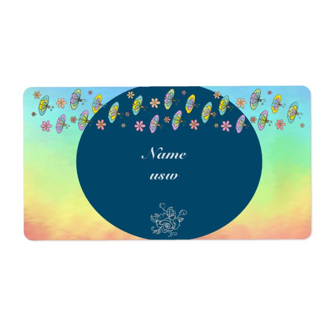 Etiqueta bunte Schmetterlinge (Frente)