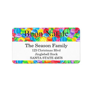 Etiqueta Buon Natale Christmas handpainted watercolor label