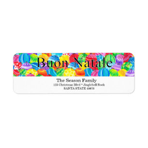 Etiqueta Buon Natale Christmas handpainted watercolor label