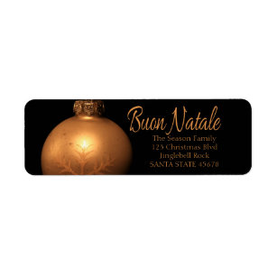 Etiqueta Buon Natale Golden ornament label
