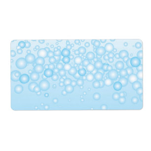 Etiqueta Burbujas azules del baño