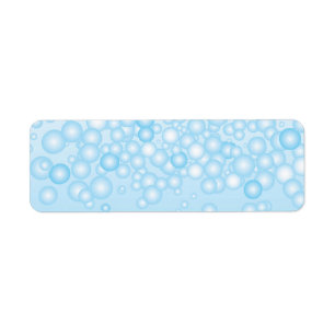 Etiqueta Burbujas azules del baño