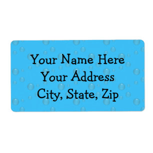 Etiqueta Burbujas de agua azul