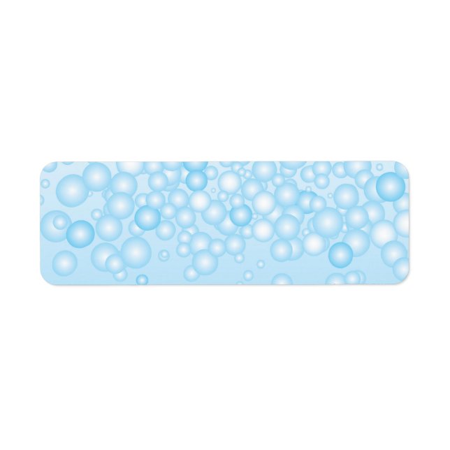 Etiqueta Burbujas de baño azules (Frente)