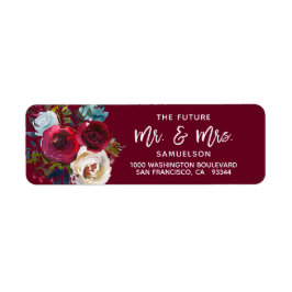 Etiqueta BURGUNDY Future Mr & Mrs Boda Return Address