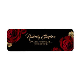 Etiqueta Burgundy Roses Boho Wedding 