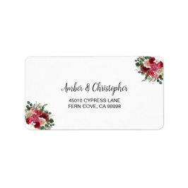 Etiqueta Burgundy Winter Floral Wedding RSVP Dirección de d
