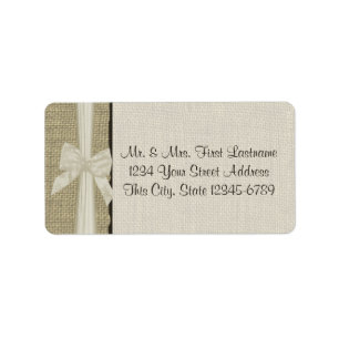 Etiqueta Burlap y Bow Rustic Country