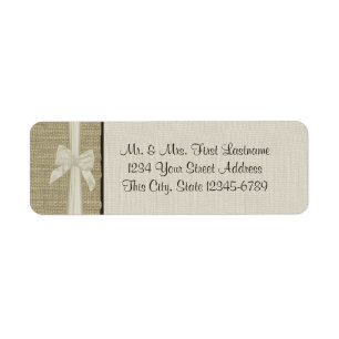 Etiqueta Burlap y Bow Rustic Country