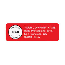 Etiqueta Business logo here Custom Corporate red