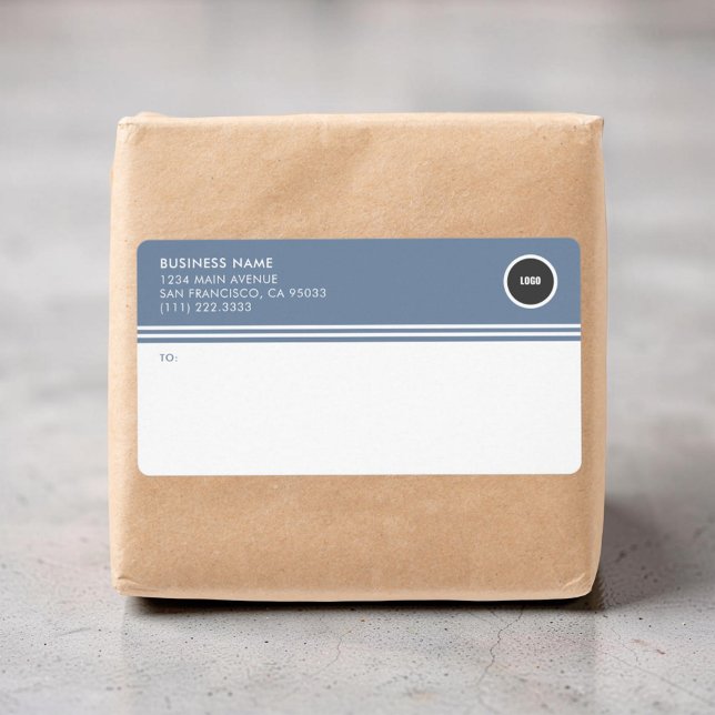 Etiqueta Business Round Logo Mailing Shipping Labels (Subido por el creador)