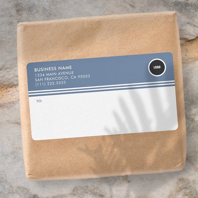 Etiqueta Business Round Logo Mailing Shipping Labels (Subido por el creador)