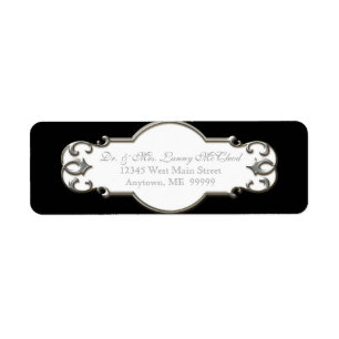 Etiqueta Business Shipping Classic Baroque Swirl Circle