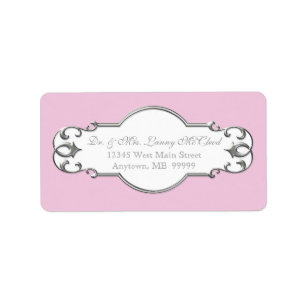 Etiqueta Business Shipping Classic Baroque Swirl Circle