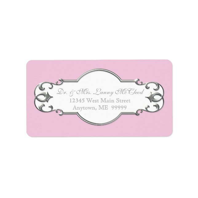 Etiqueta Business Shipping Classic Baroque Swirl Circle (Frente)