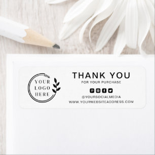 Etiqueta Business Thank You Custom Logo Social Media