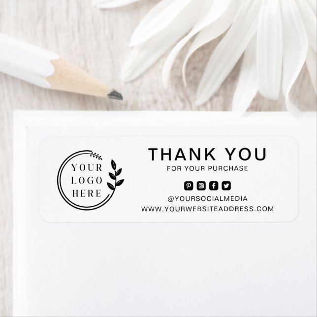 Etiqueta Business Thank You Custom Logo Social Media (In situ)