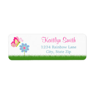 Etiqueta Butterfly Return Address Label
