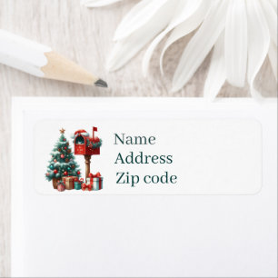 Etiqueta Buzón de Navidad festivo personalizable